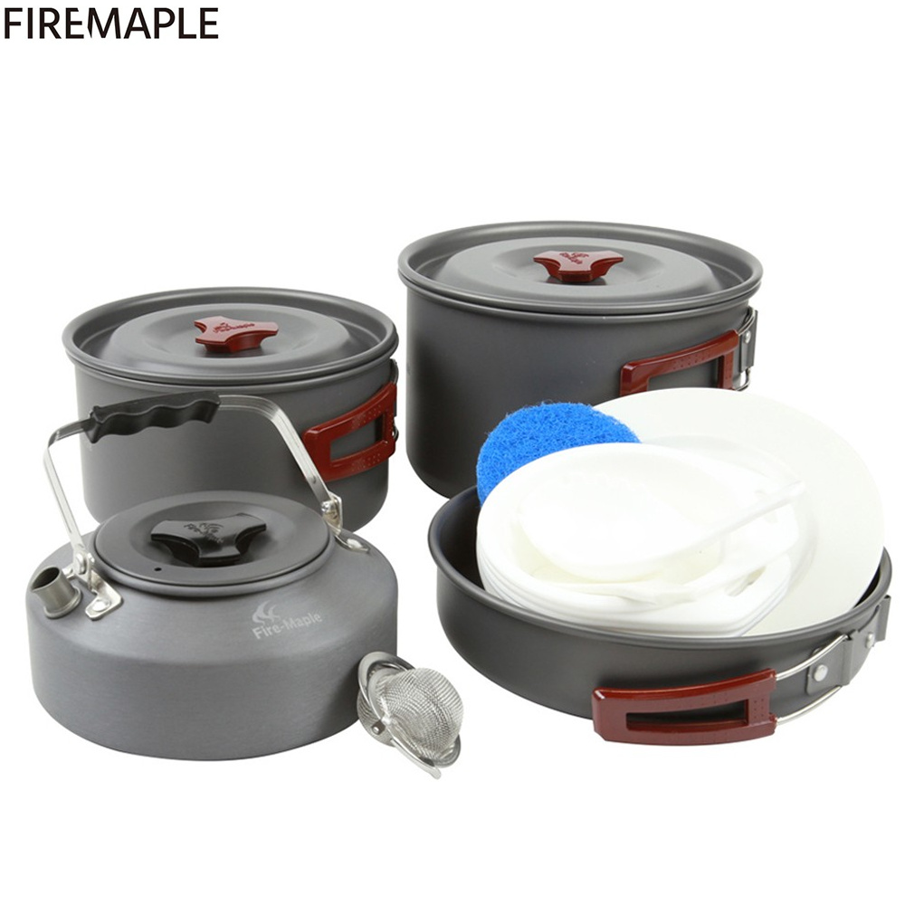 Fire Maple FMC 209 Outdoor 4 Pcs/Set 3-4 People Camping Cookware Frying Pan/Coffee Maker Bowl