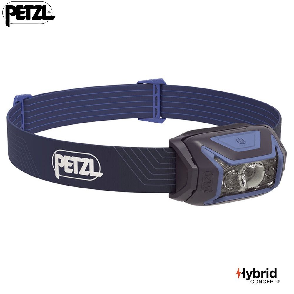 Petzl Actik Headlamp 450 Lumens Powerful Light with Red Lighting, for Hiking, Climbing, Running, and Camping