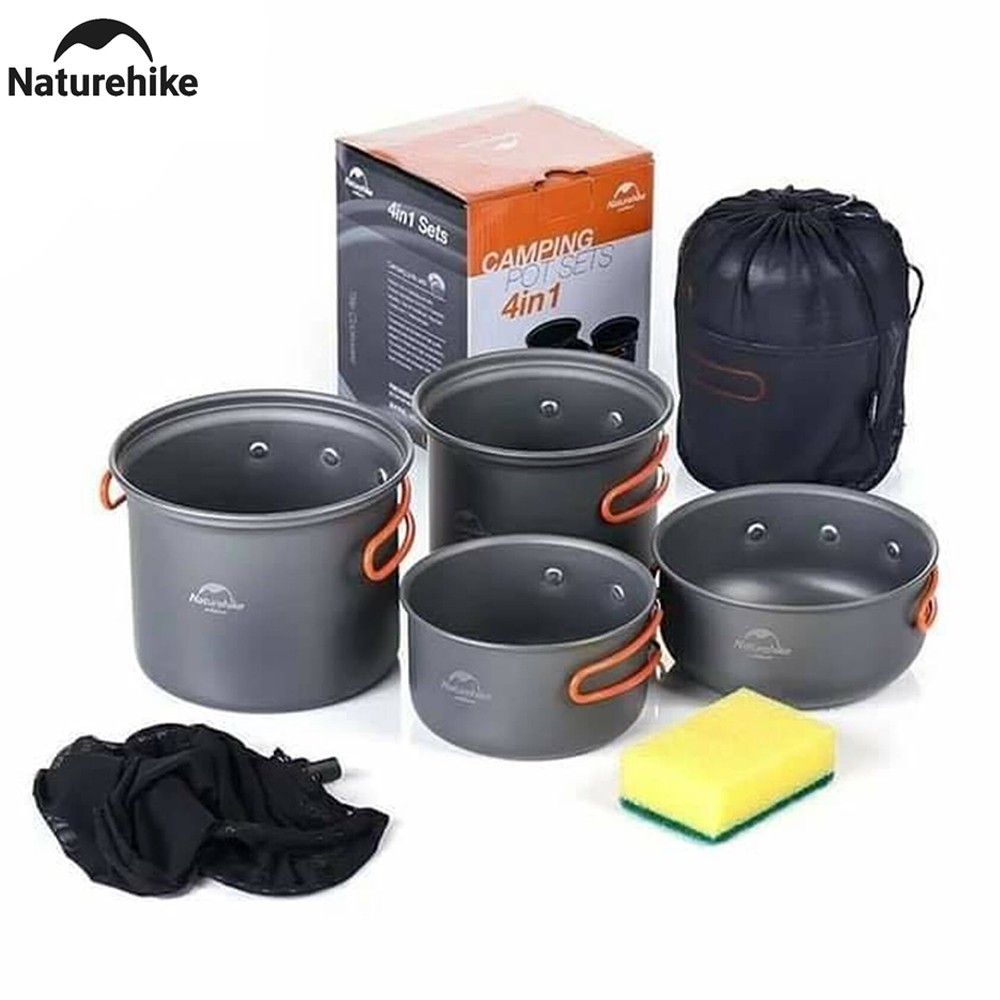 Naturehike Updated Four Pieces hiking Camping Cookware
