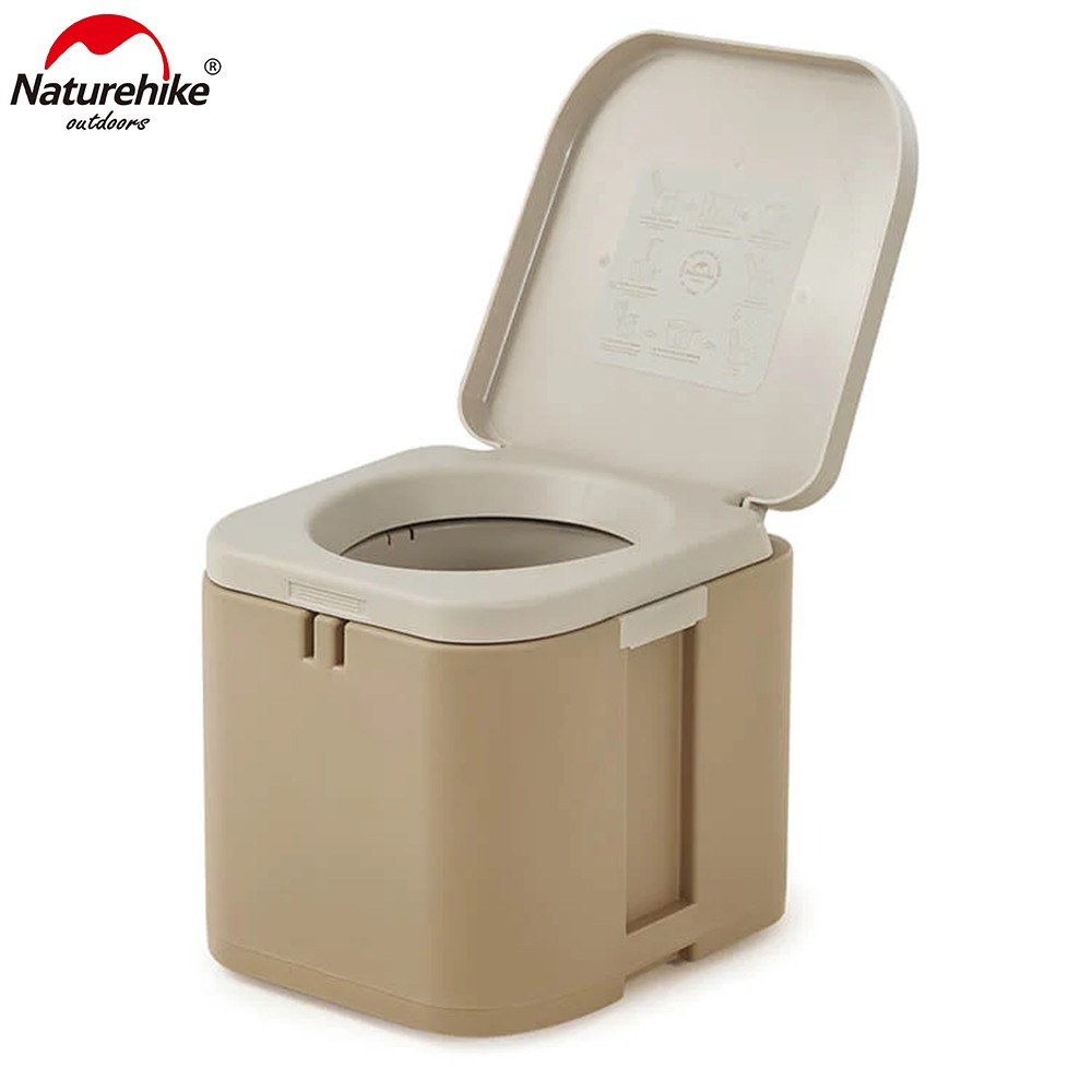 Naturehike Camping Mobile Toilet With Cover Outdoor Portable Removable Inside Barrel Trash Box Travel Urinal WC Toilet Seat
