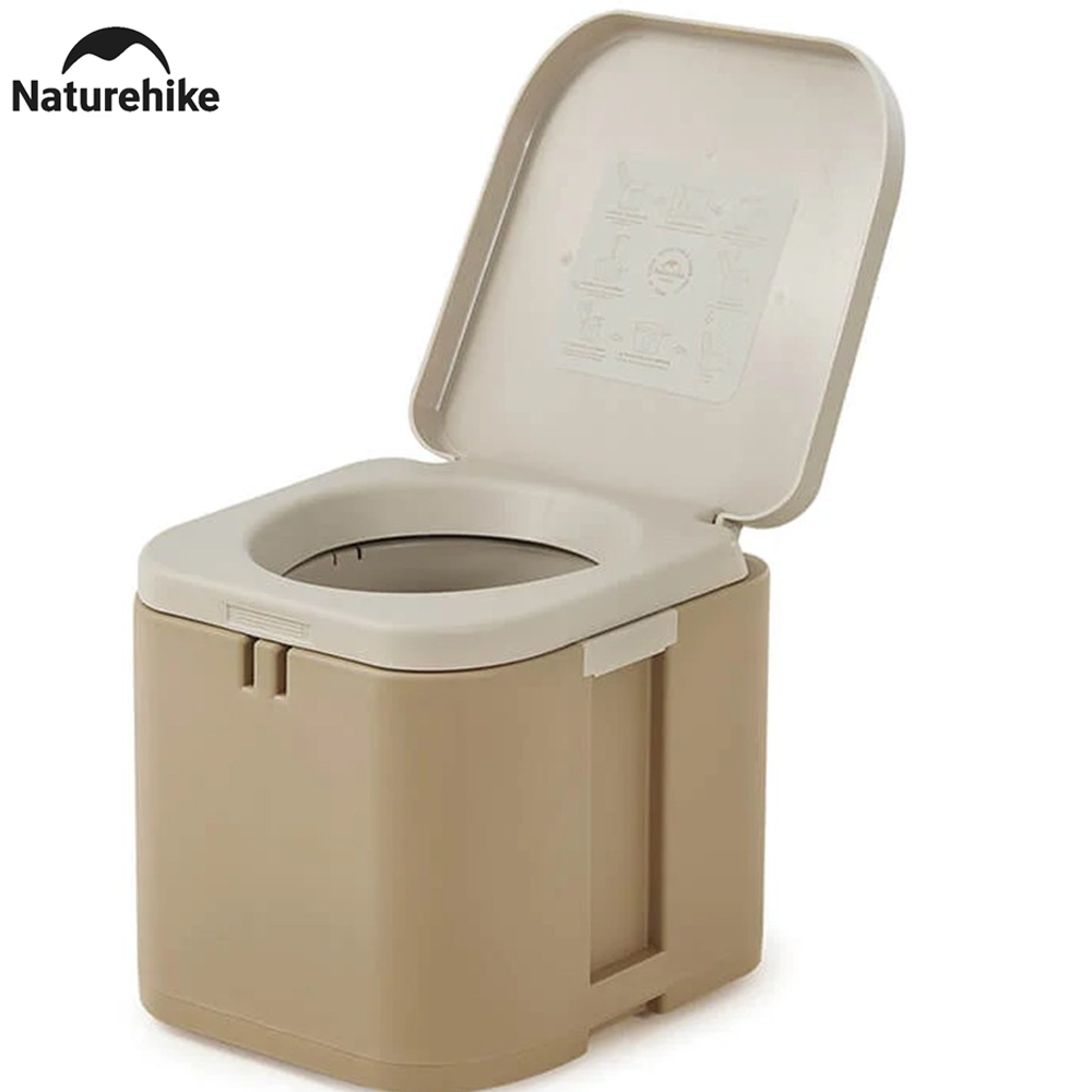 Naturehike Camping Mobile Toilet With Cover Outdoor Portable Removable Inside Barrel Trash Box Travel Urinal WC Toilet Seat