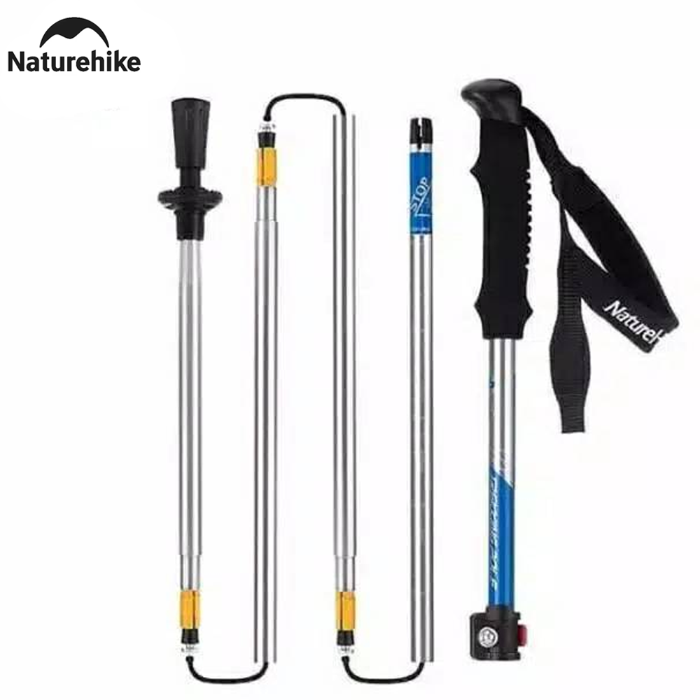 NatureHike Ultra Light EVA Grip 5-Section Adjustable Canes Walking Stick Trekking Stick Alpine for Outdoor 1pcs NH15A023-Z