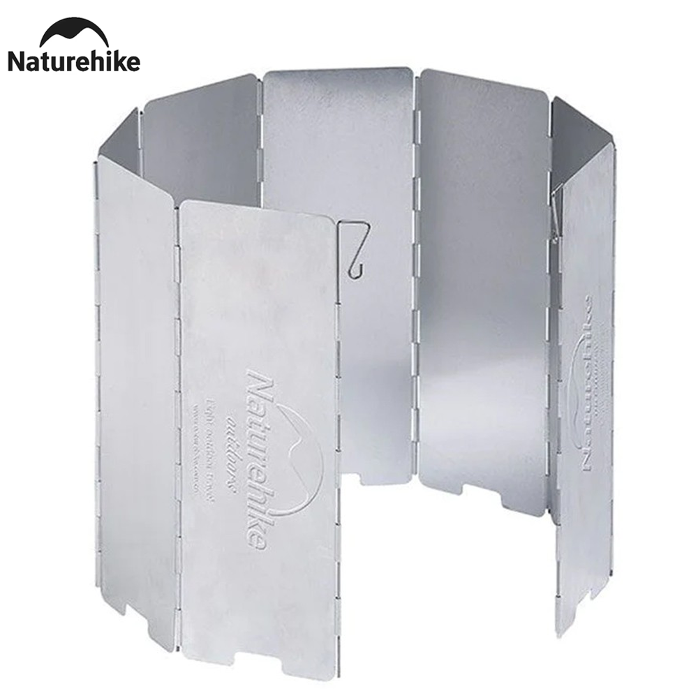 Naturehike Folding Outdoor Stove Windscreen, 8 Plates, 10 Plates Aluminum Camping Stove Windshield