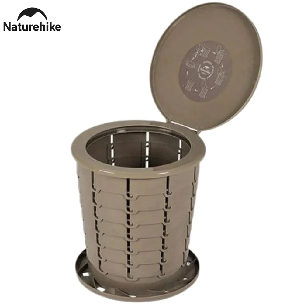Naturehike Outdoor Portable Trash Can Foldable Multifunctional Paper Basket Camping Mobile Toilet Closestool 1.5 kg Ultralight